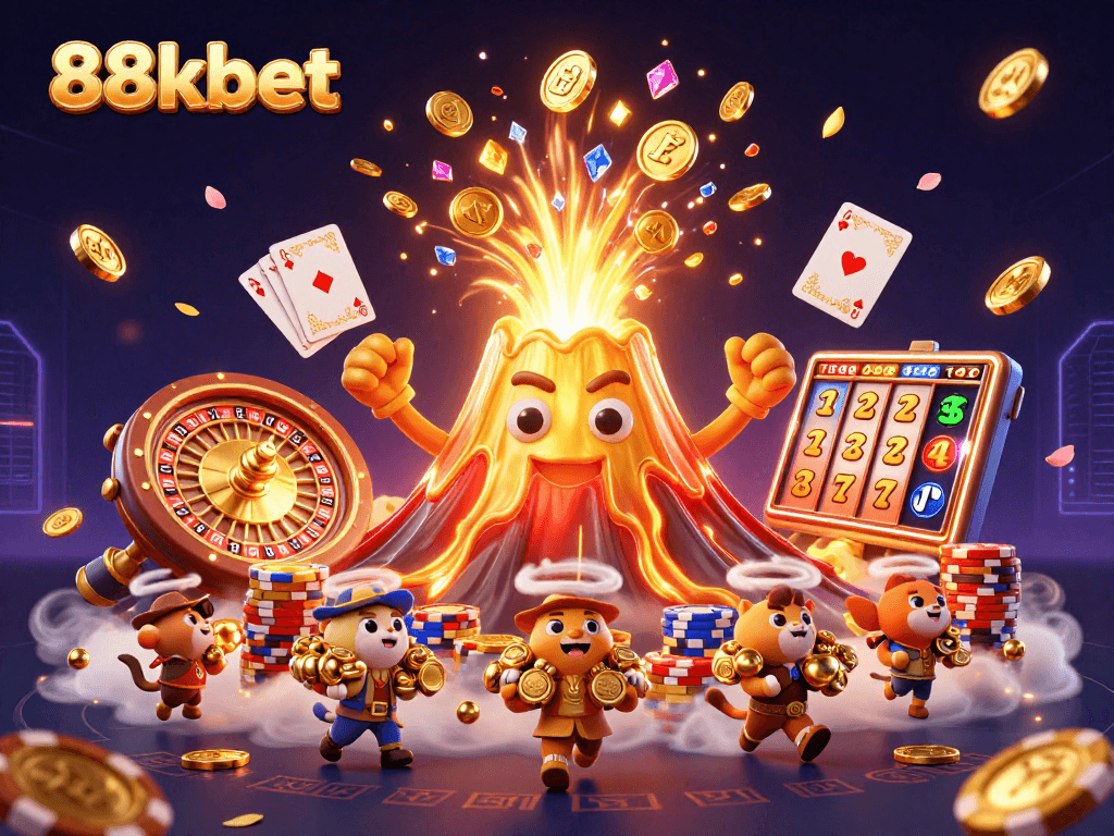 Experience winning moments at 88kbet with golden volcano and treasure scenes.