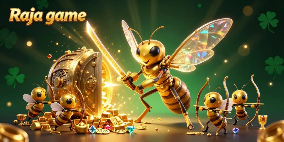 Engage in thrilling gameplay with Raja game, featuring vibrant characters and casino treasures.