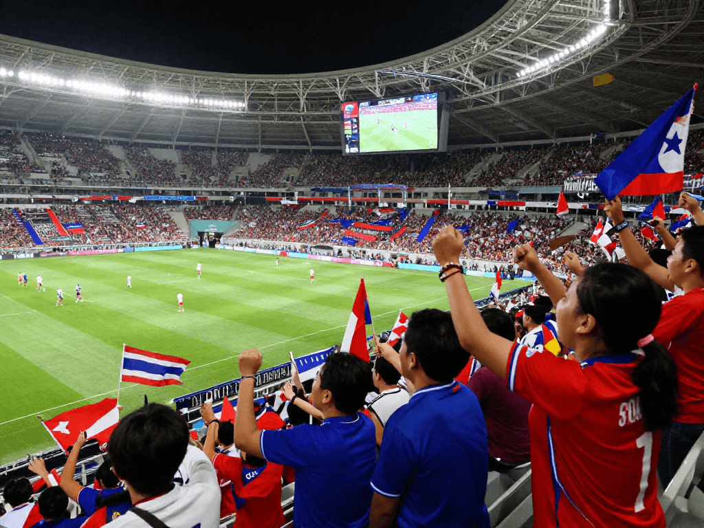 แฟนบอลชาวไทยเชียร์ฟุตบอลโลก 2026 ที่สนามกีฬา แทงบอลโลกนัดชิงอย่างเต็มที่
