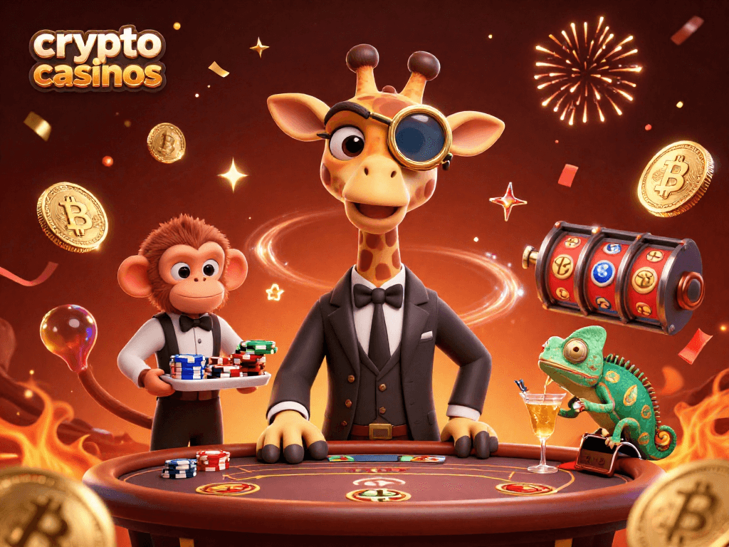 Jouez sur les crypto casinos avec des jeux de cartes et des pièces virtuelles brillantes.
