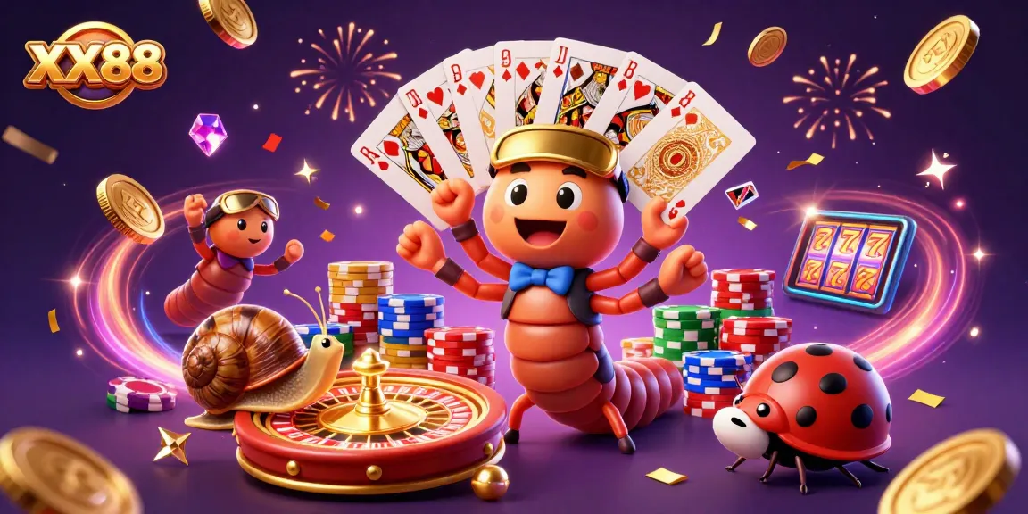 Experience the thrill of XX88 with vibrant casino-themed characters and gaming elements.