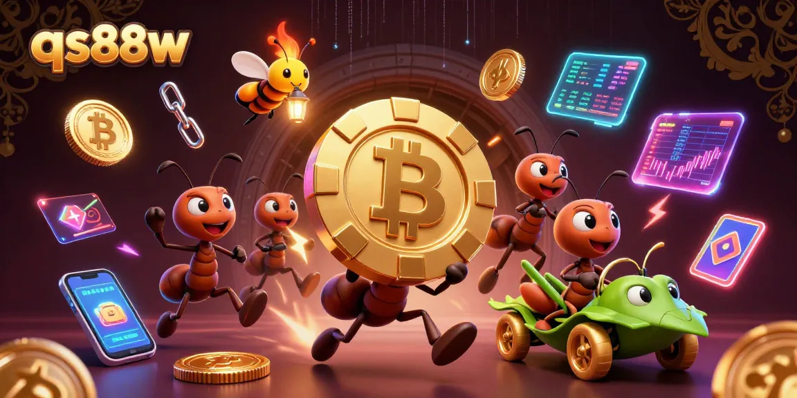 Experience the thrill of qs88w as ants execute an extravagant casino heist with golden poker chips.