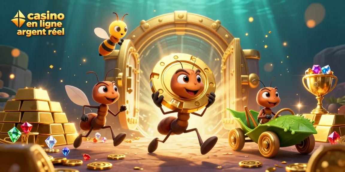 Gagnez au casino en ligne argent réel en suivant les aventures d'une équipe de fourmis dans un tunnel.