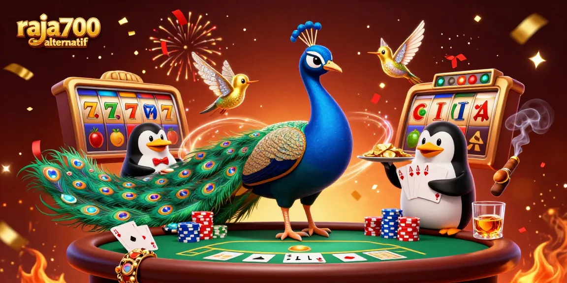 Mainkan raja700 alternatif dengan grafis menarik dan simbol keberuntungan di rak permainan slot.