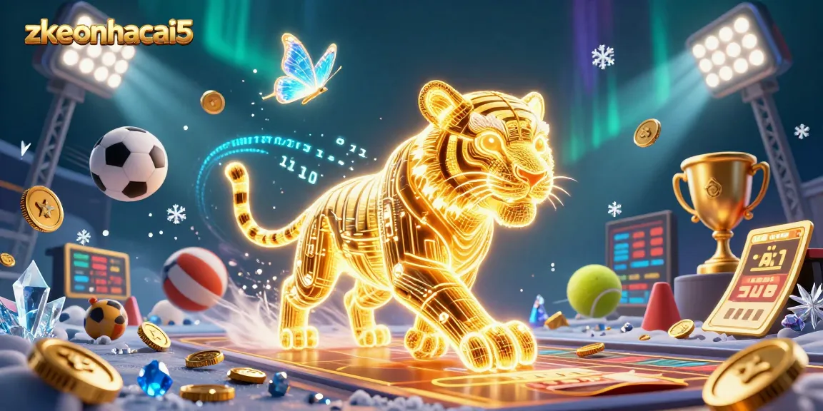 Bet on zkeonhacai5 with a mesmerizing 3D casino scene showcasing vibrant sports elements.
