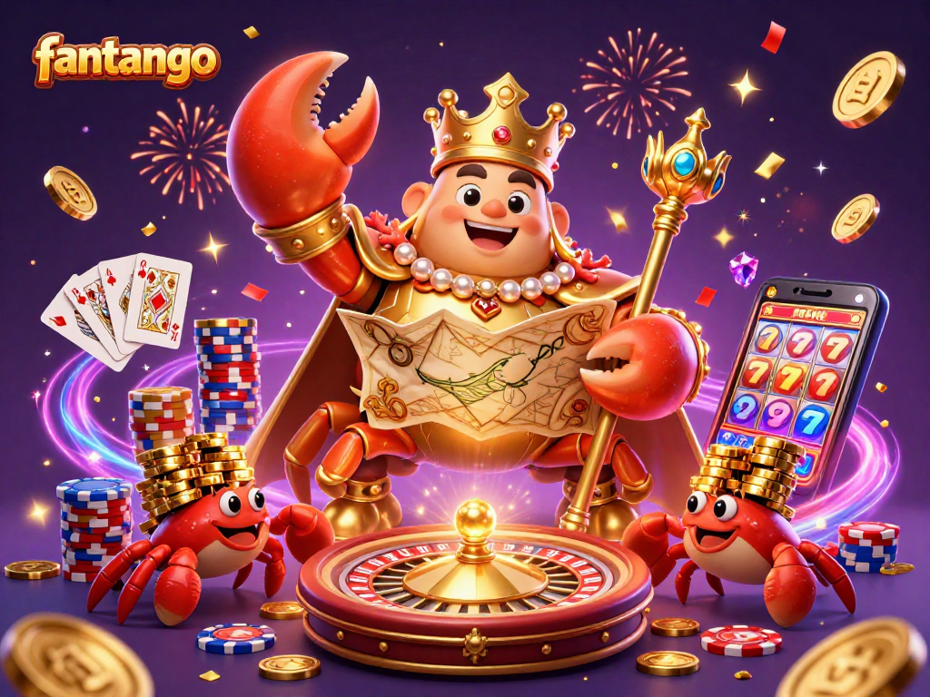 Join the excitement of fantango with a golden crab emperor leading thrilling casino adventures.