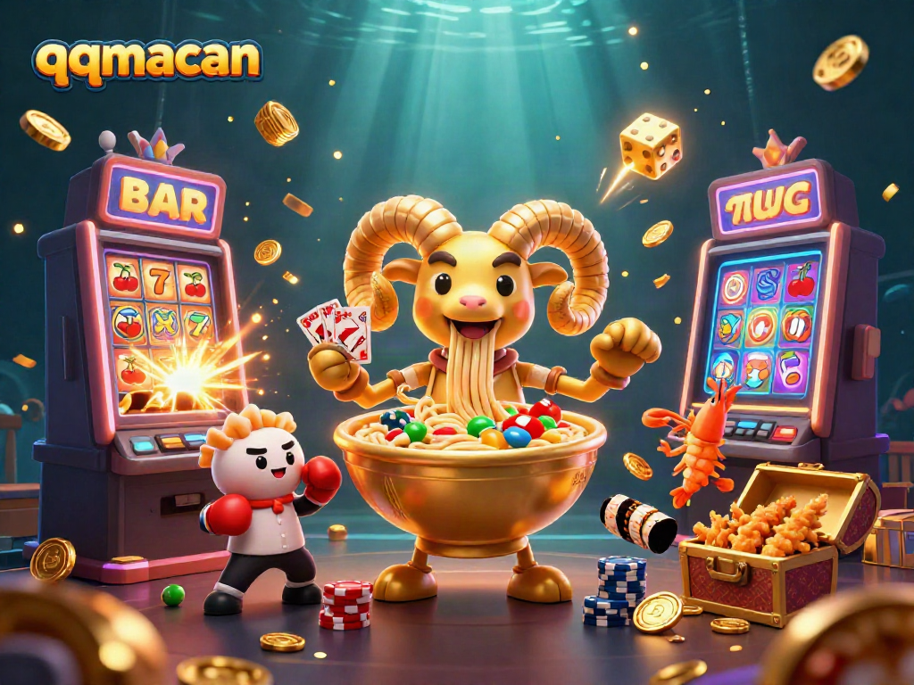 Experience thrilling wins with qqmacan in a vibrant 3D casino filled with excitement and energy.