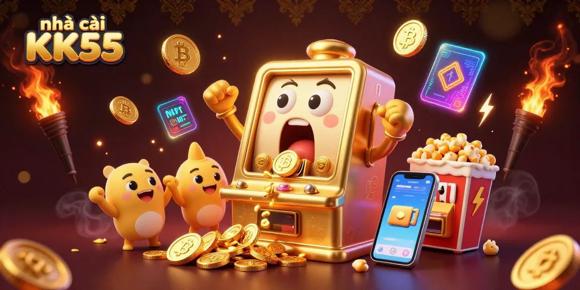 Engage with nhà cái KK55's thrilling jackpot experience featuring dynamic slot machines and crypto elements.