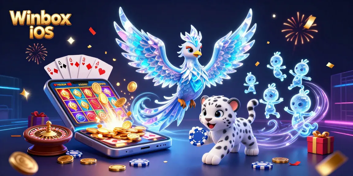Experience the excitement of Winbox iOS with a vibrant casino-themed digital illustration.