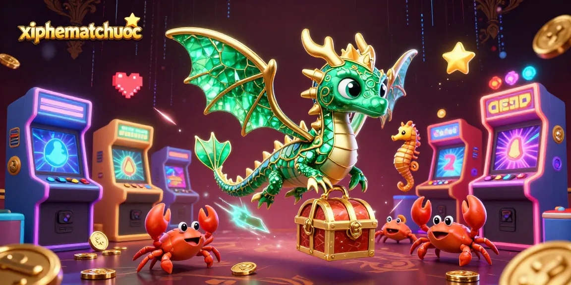 Engage with xiphematchuoc for a vibrant 3D casino adventure featuring an emerald sea dragon.