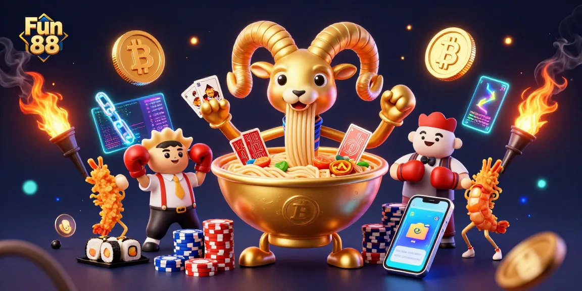 Engage with Fun 88's vibrant casino world featuring thrilling game characters and elements.