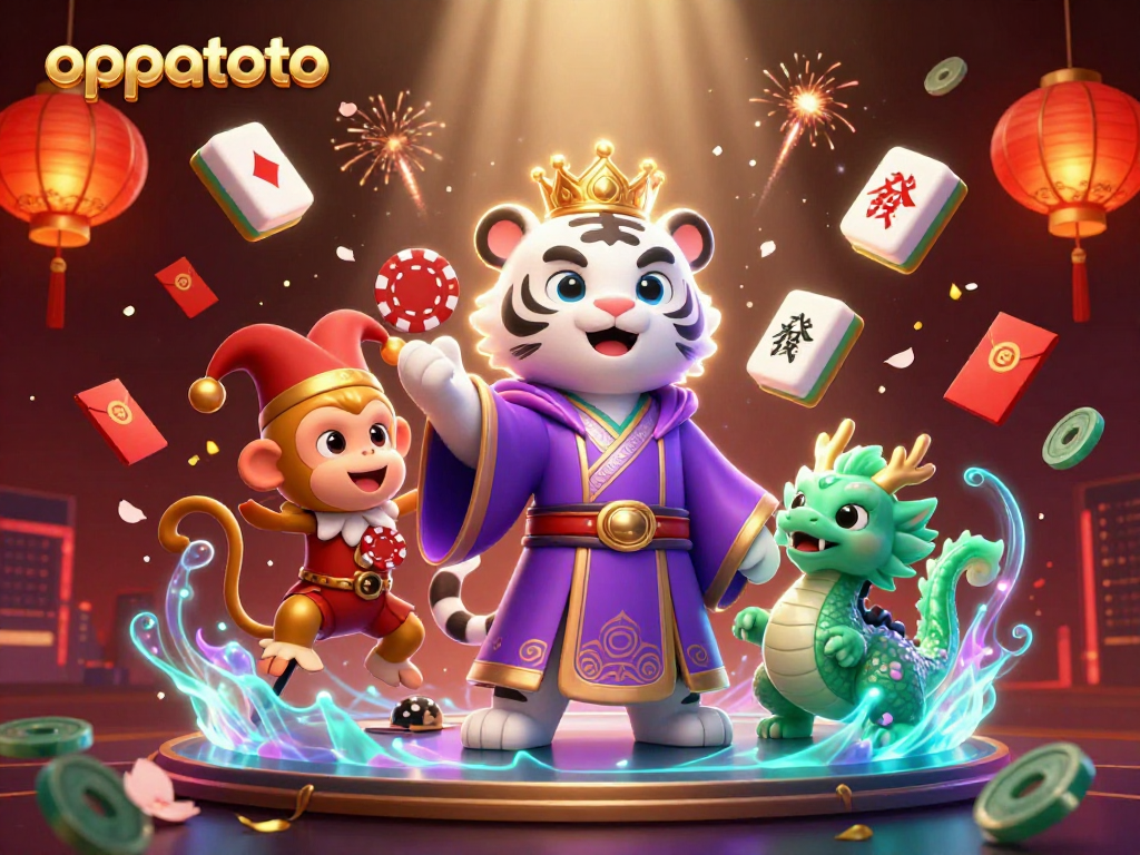 Engage in the excitement of oppatoto with vibrant characters and festive casino elements.