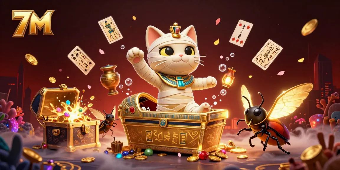 Experience dynamic sports betting with 7M's Egyptian-themed casino illustration featuring a thrilling scene.