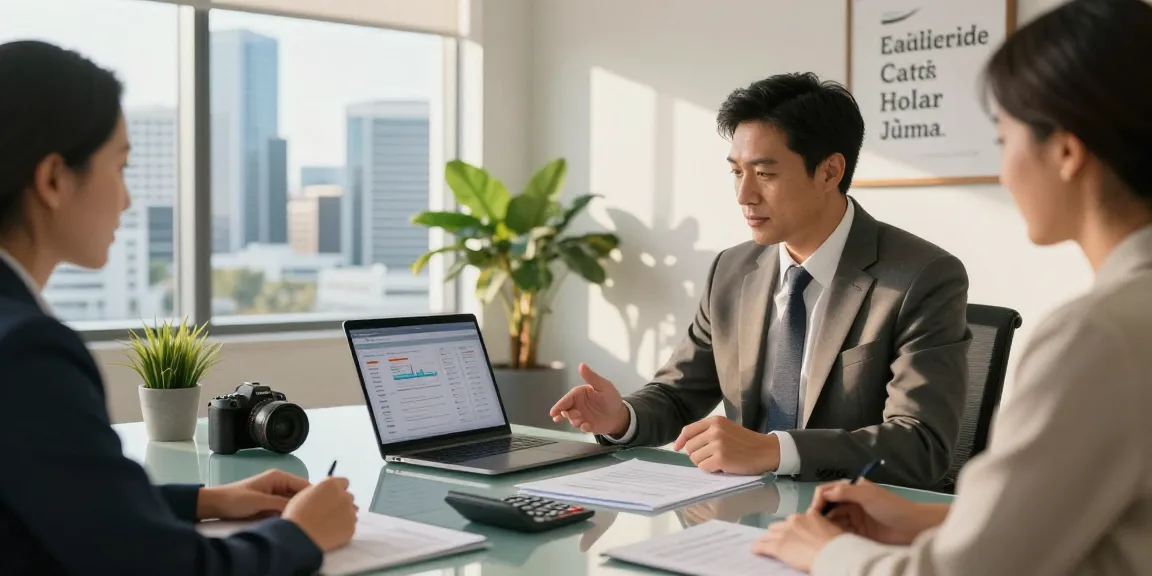 Financial advisor discussing investment strategies in Gold Coast Queensland Australia office.