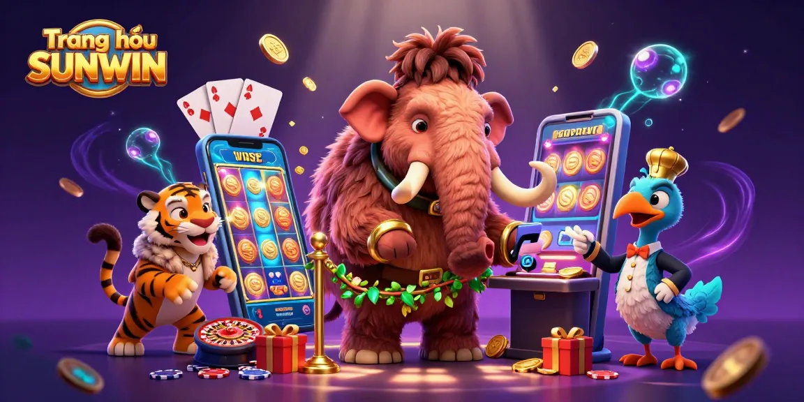 Experience thrilling gaming at Trang chủ SUNWIN with unique cartoon characters in a vibrant casino scene.
