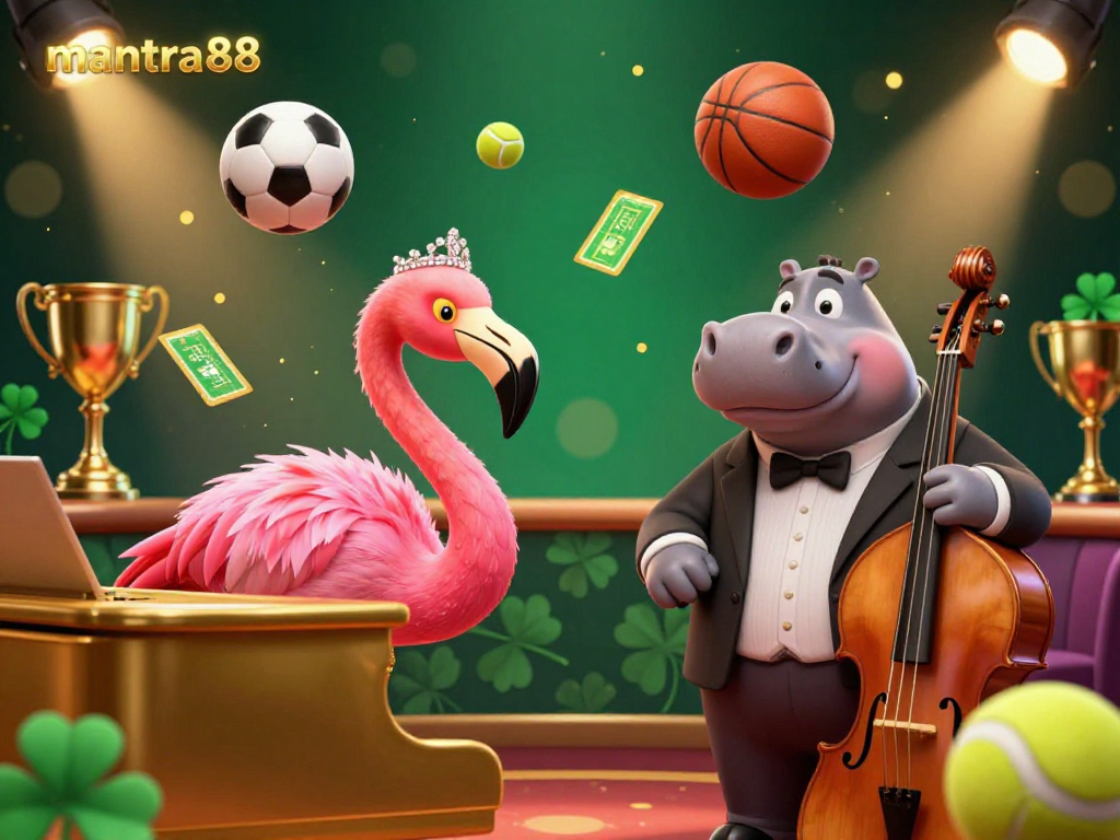 Experience excitement at mantra88 with colorful casino singers and dynamic sports betting elements.