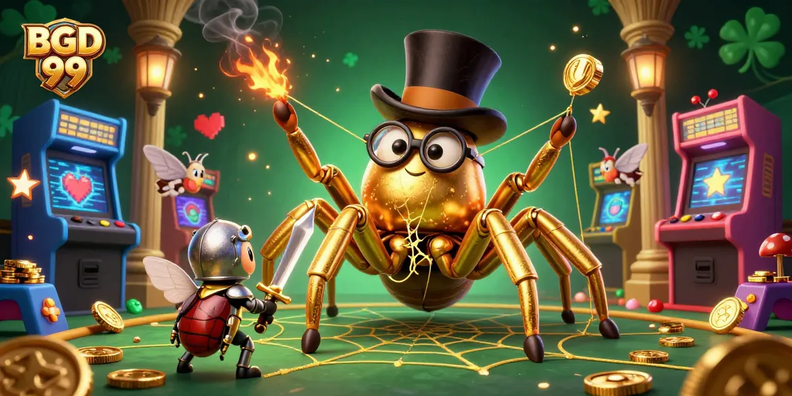Engage in dynamic gaming at BGD 99, where the golden tarantula and beetle knight collide with casino excitement.