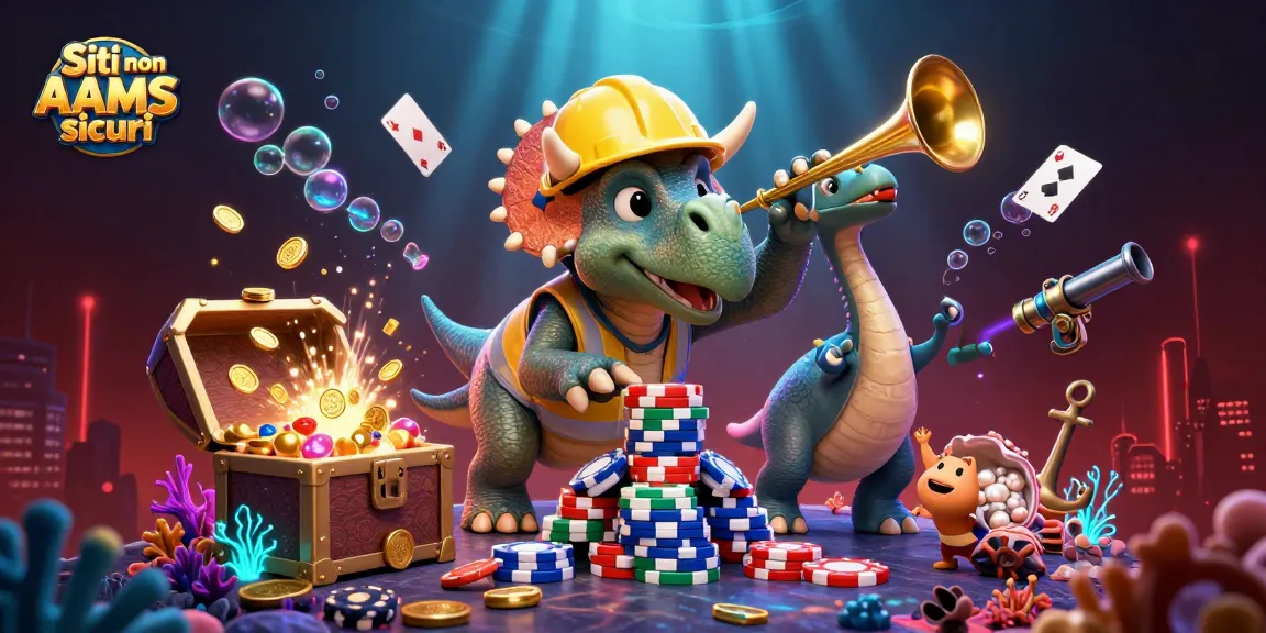 Giocando sui Siti non AAMS sicuri con triceratopo e parasaurolopo in festa con gettoni e tesori sottomarini.