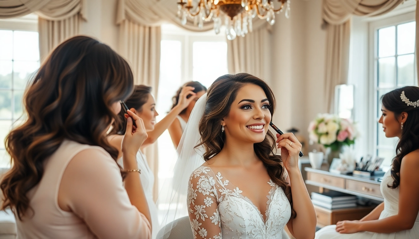Dallas bridal glam team preparing a bride for her special day with elegance and style.