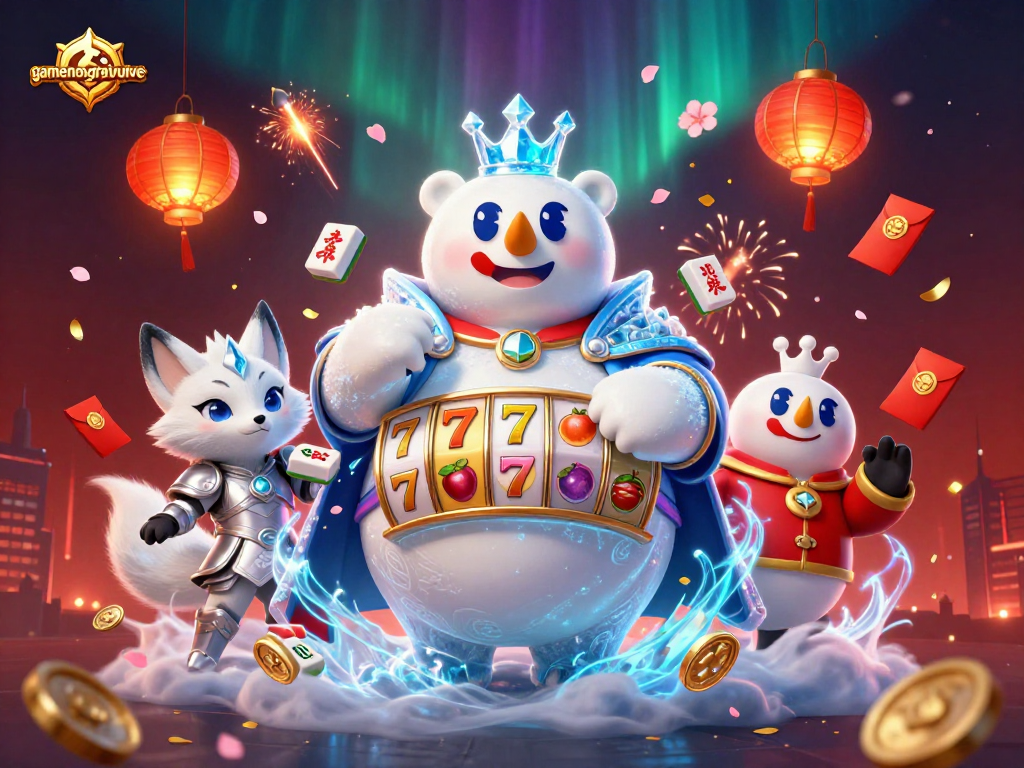 Engage with gamenongtraivuive through vibrant slot game action featuring an ice king and snow fox.
