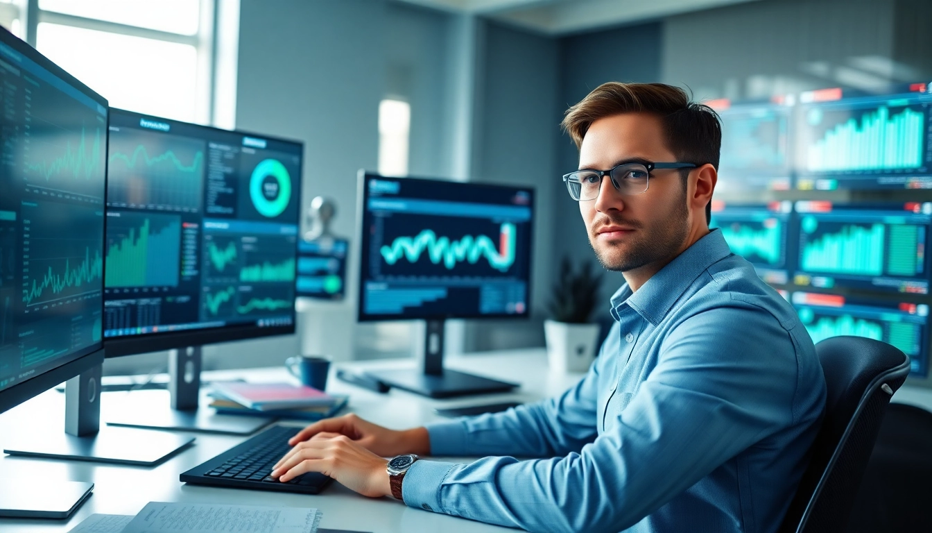 Cybersecurity analyst optimizing solutions for a cybersmart workspace.