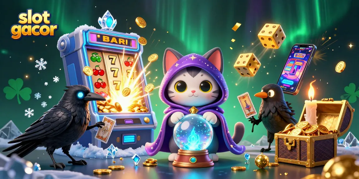 Spin the reels of "slot gacor" with endless coins exploding from a vibrant 3D slot machine scene.