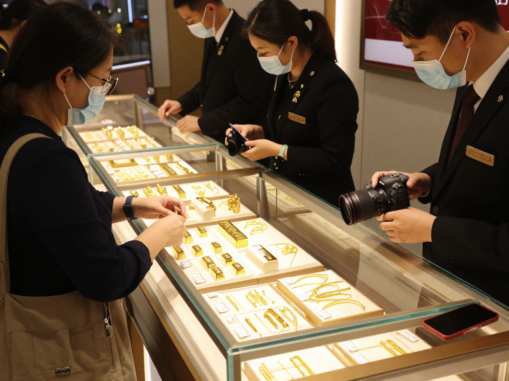 Engaging gold jewelry buying experience showcasing mantra88 products in a luxurious setting.