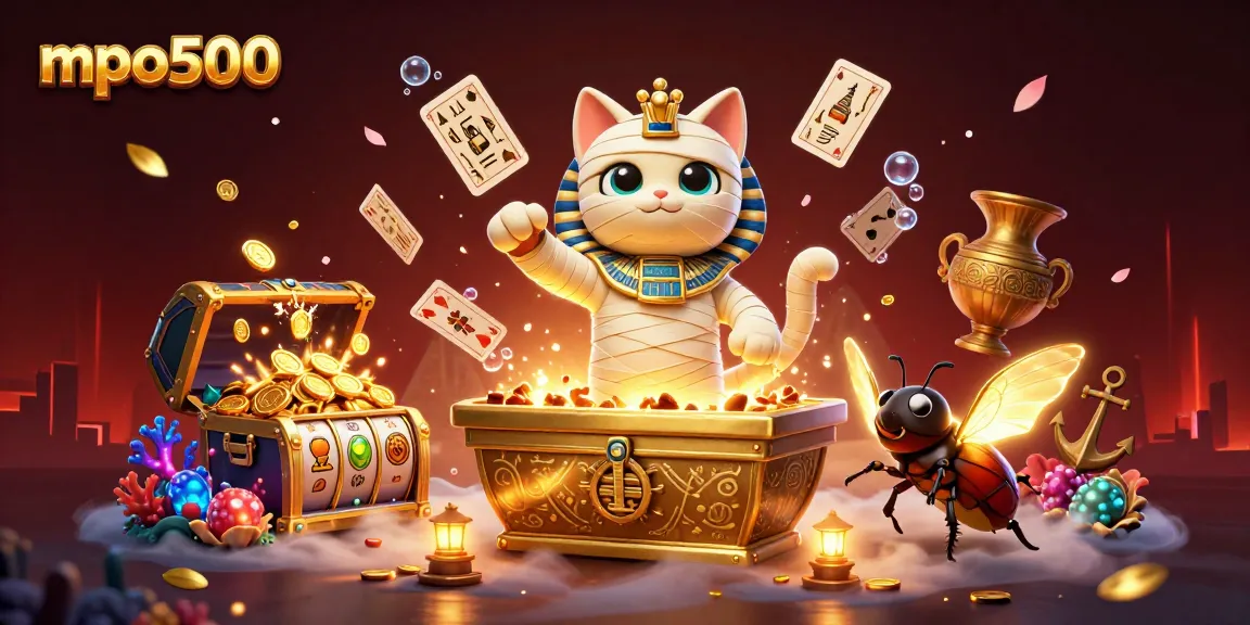Engage with mpo500 through 3D Egyptian-themed casino action featuring vibrant characters and games.