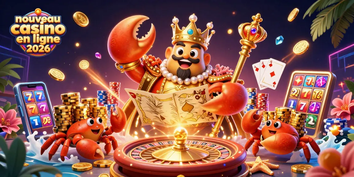 Découvrez le nouveau casino en ligne 2026 avec un crabe humain en or et des jetons brillants