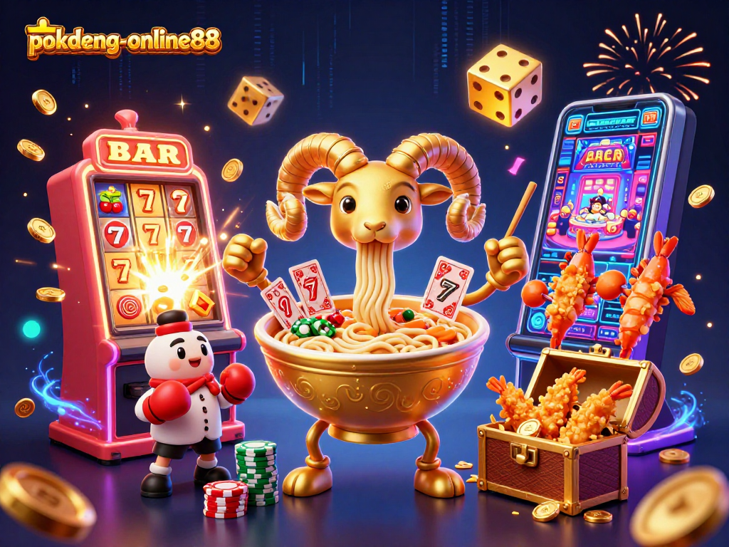 Engage in thrilling gameplay with pokdeng-online88, featuring unique casino elements and vibrant characters.