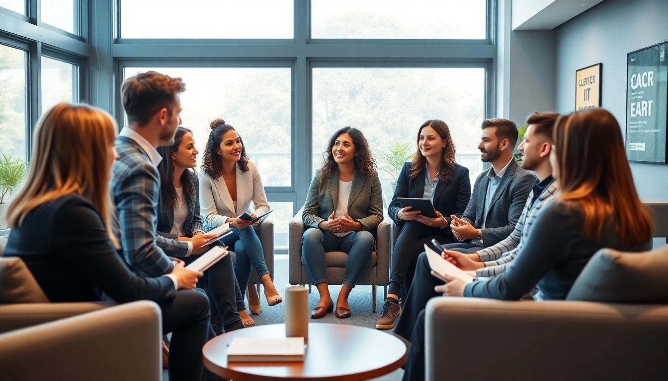 Engaging career coaching session showcasing diverse individuals focused on growth.