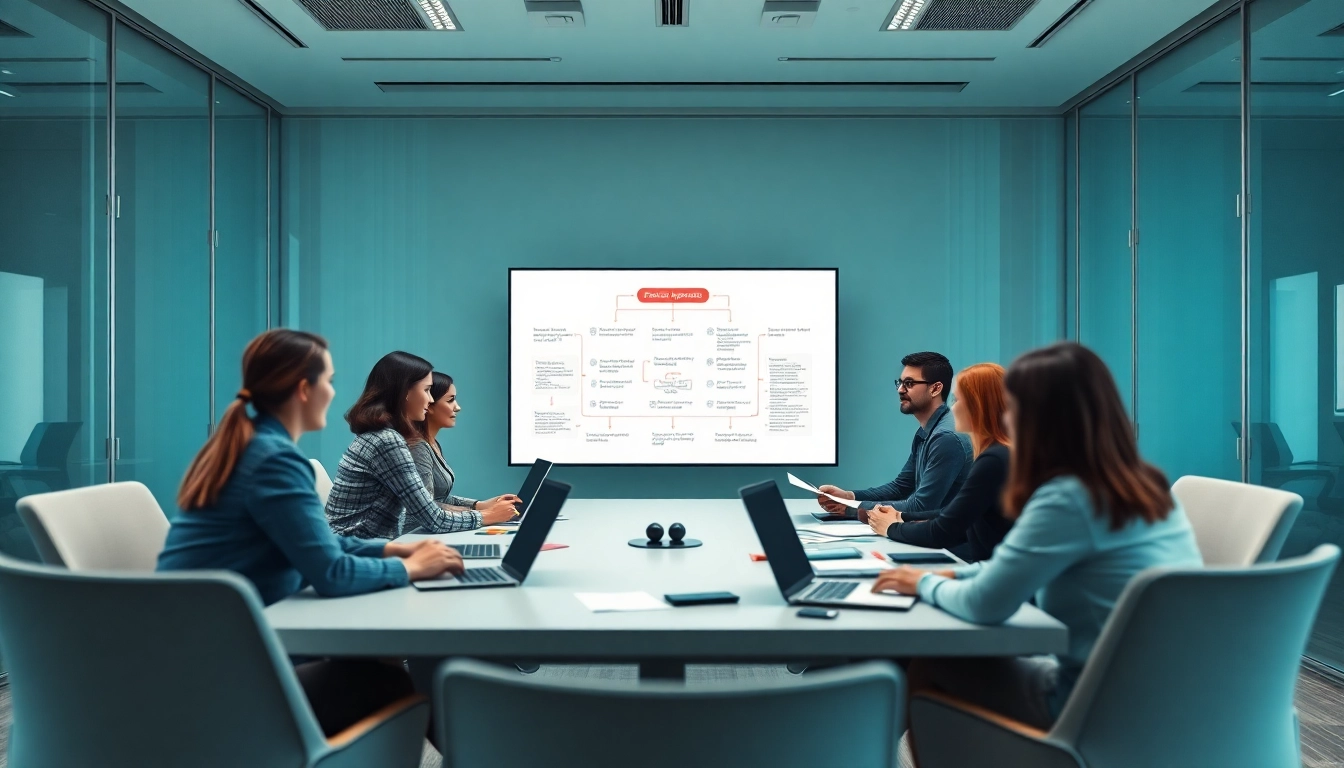 Visual representation of federal proposal automation showcasing diverse team collaboration in an office.