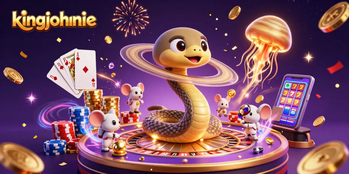 Experience the excitement of kingjohnnie at a cosmic casino with stunning visual elements.