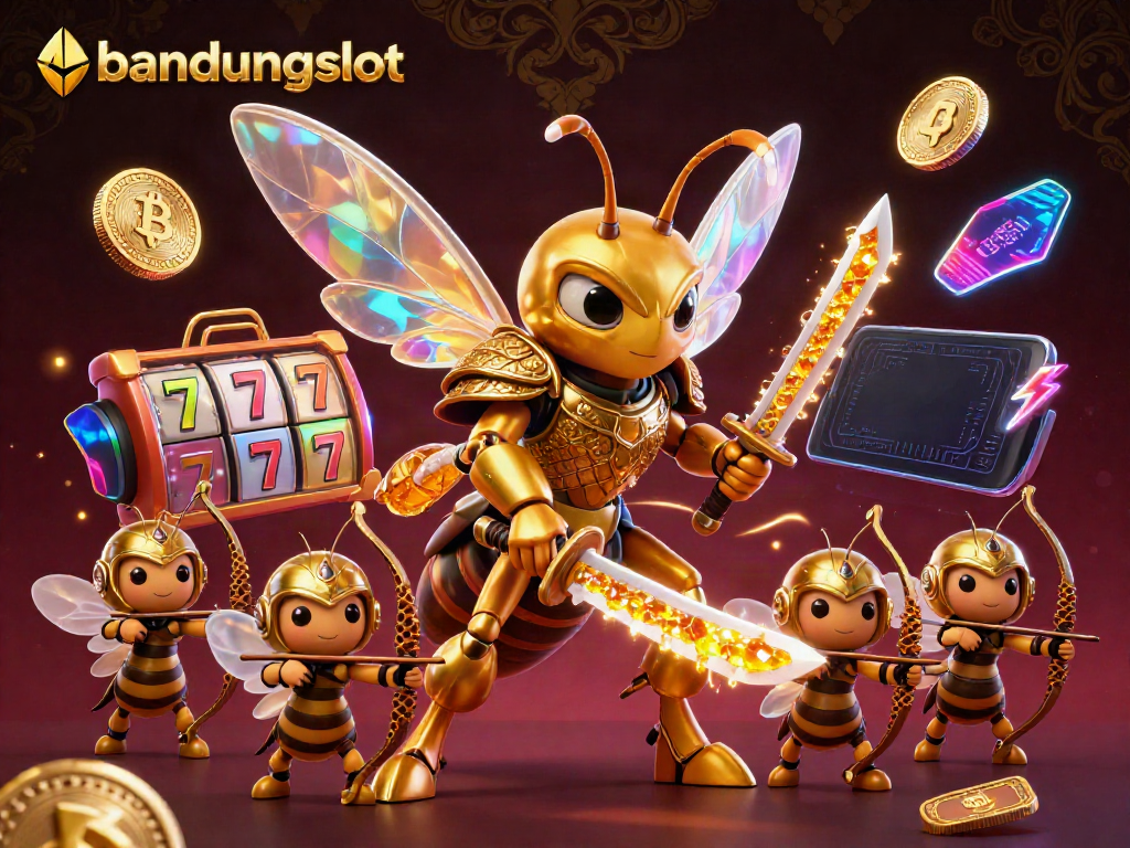 Experience thrills with bandungslot's energetic 3D casino scene featuring vibrant characters and crypto elements.