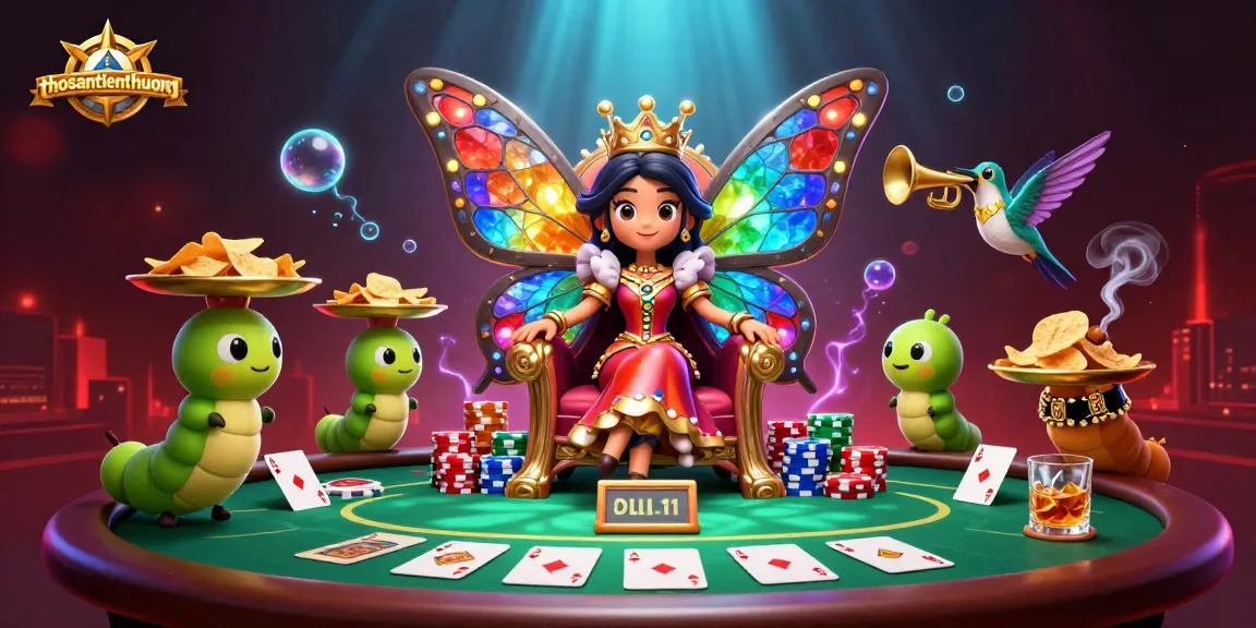 Experience thrilling gameplay at thosantienthuong with a vibrant poker scene featuring glamorous characters and elements.