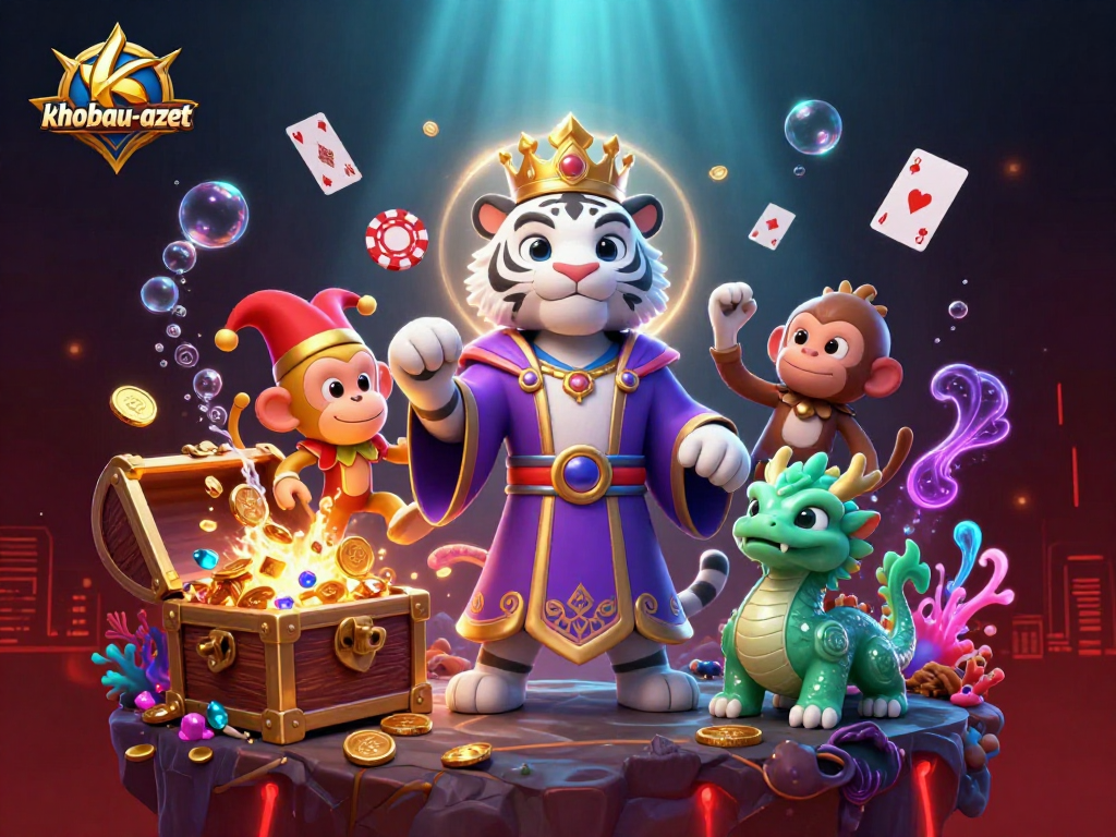 Experience khobau-aztec with vibrant characters embracing thrilling casino excitement amidst treasure and adventure.