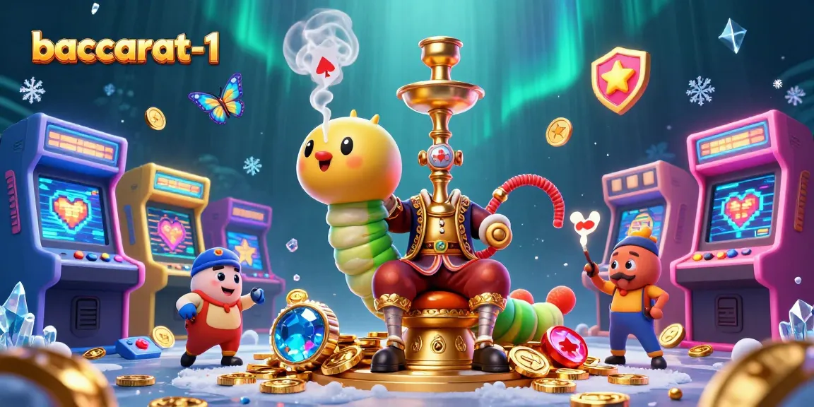 Engage in baccarat-1's thrilling gameplay with a vibrant, immersive 3D casino illustration.