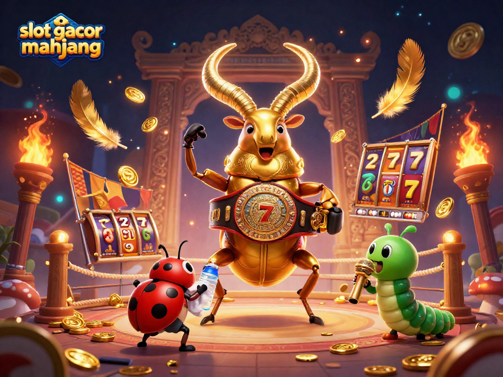 Experience slot gacor mahjong action with a vibrant 3D boxing scene featuring unique characters.