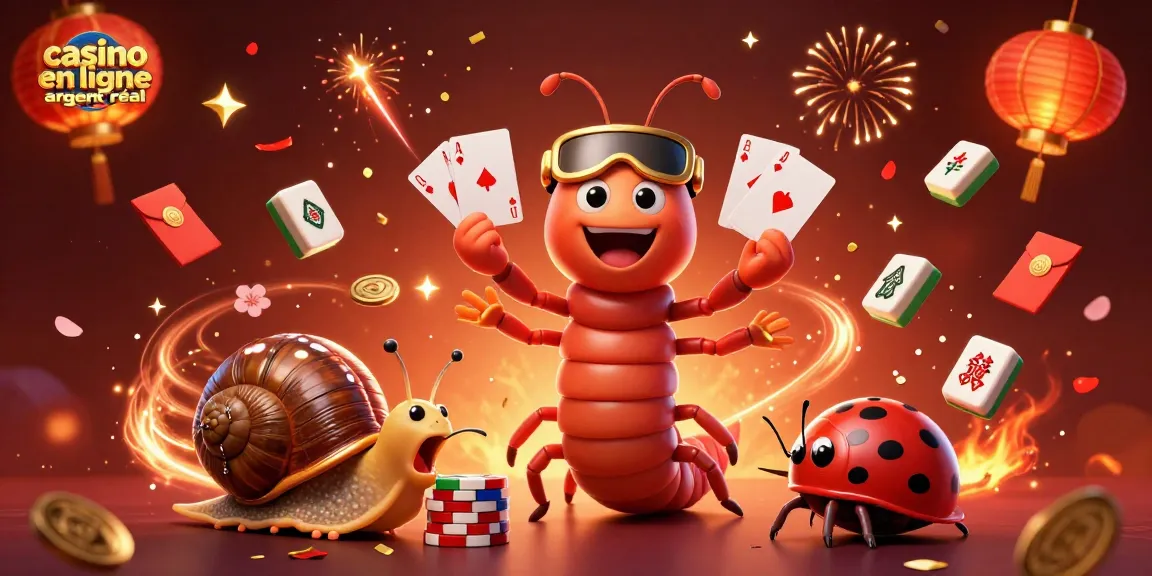 Jouez au casino en ligne argent réel avec nos personnages animés dans une illustration festive.