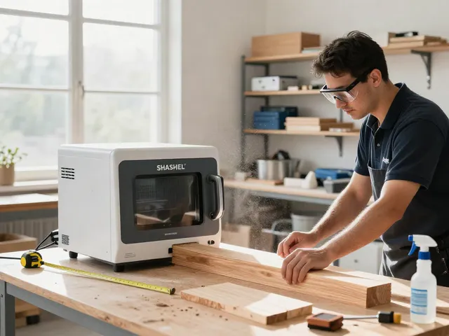 SHASHEL® wood treatment technology in a modern workshop setting.