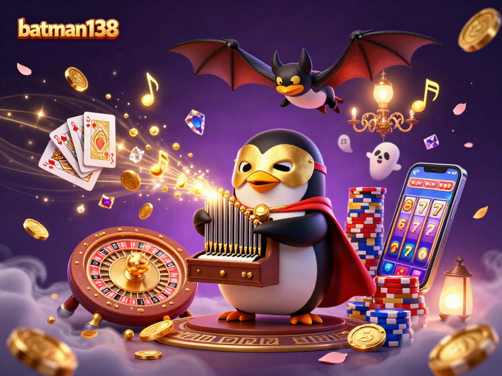 Engage in thrilling gameplay with batman138, featuring a vibrant 3D scene of golden casino action.