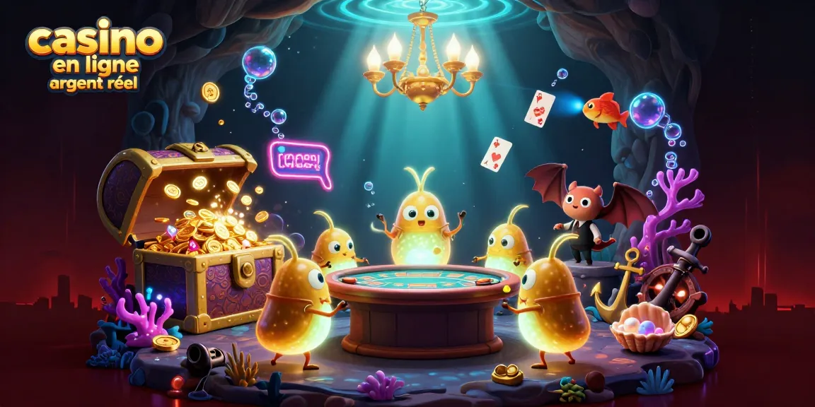 Jouez au casino en ligne argent réel avec des personnages illuminant une scène aquatique fascinante.