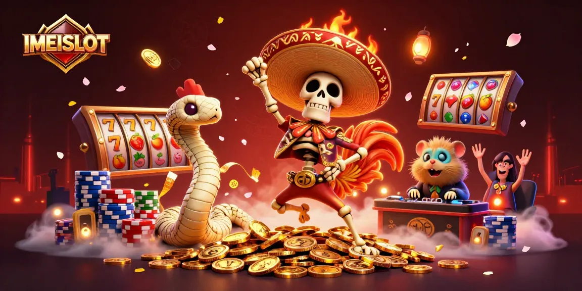 Experience thrilling gaming excitement with IMEISLOT's vibrant casino scene featuring animated characters and rich slot elements.