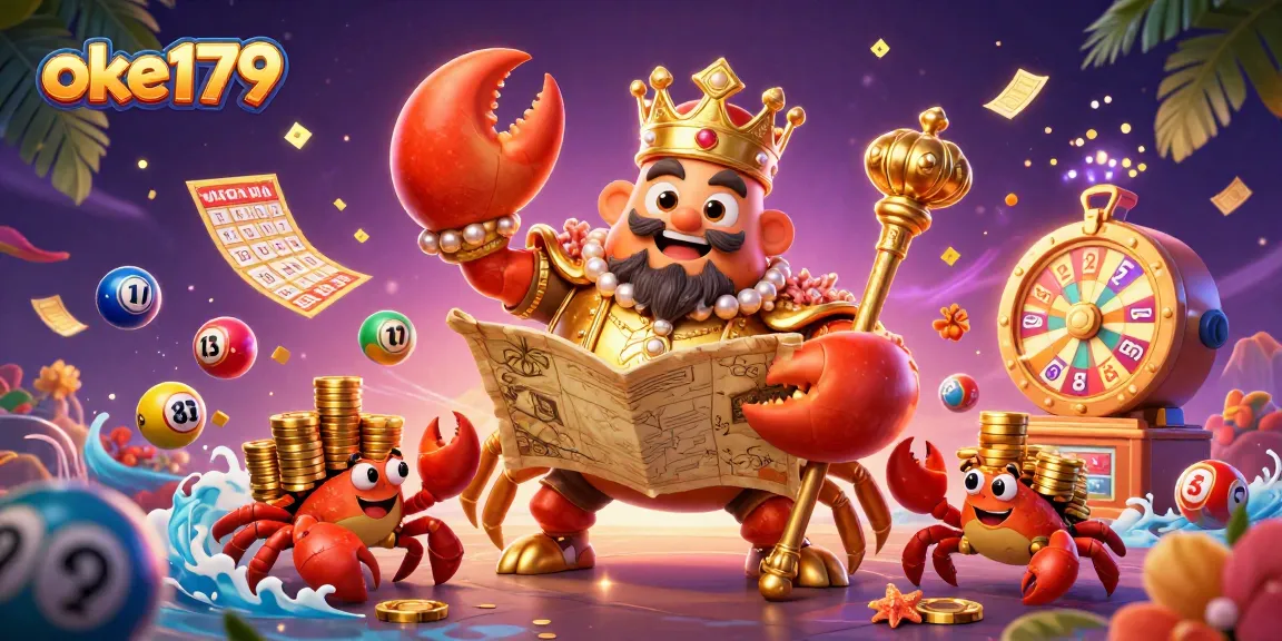 Oke179 offers an exciting experience with the golden crab emperor and his treasures.