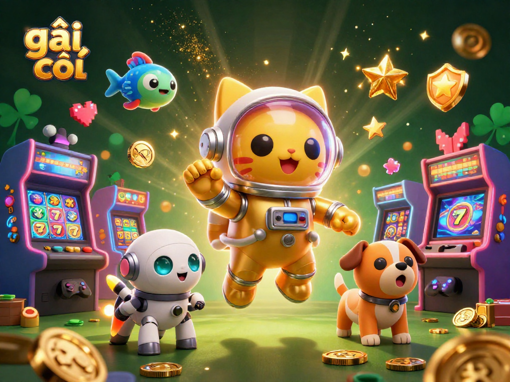 Trải nghiệm gái gọi hấp dẫn trong một môi trường casino 3D đầy sắc màu với các yếu tố game nổi bật.