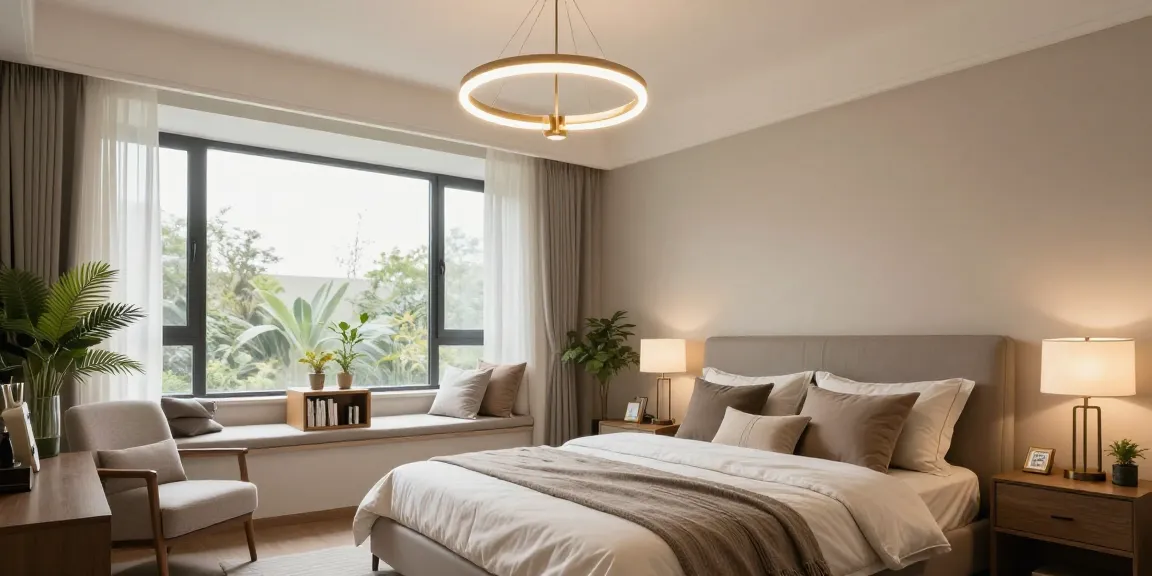 Lustra dormitor modern, elegantă și funcțională, adăugând stil și confort camerei.