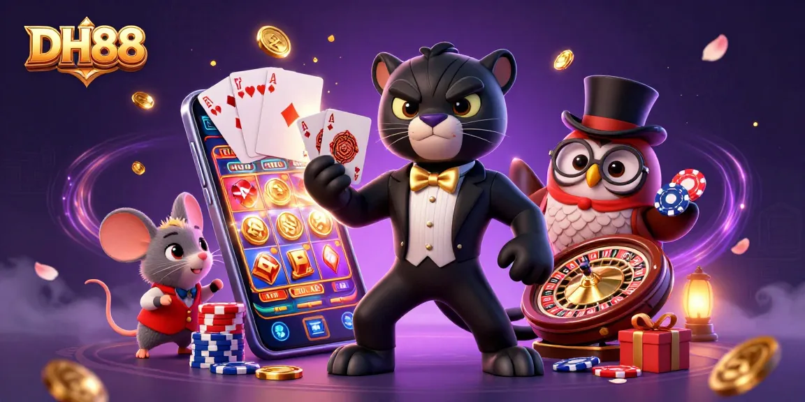 Experience thrilling gaming excitement with DH88's vibrant casino adventure featuring stylish characters.