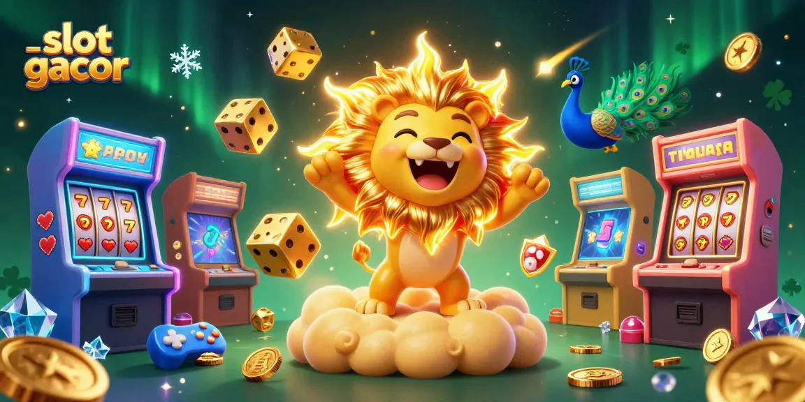 Experience the thrill of slot gacor with this vibrant 3D illustration showcasing dynamic casino elements.
