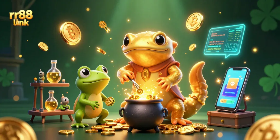 Engage with the rr88 link in a vibrant casino scene featuring alchemists and gold transformations.