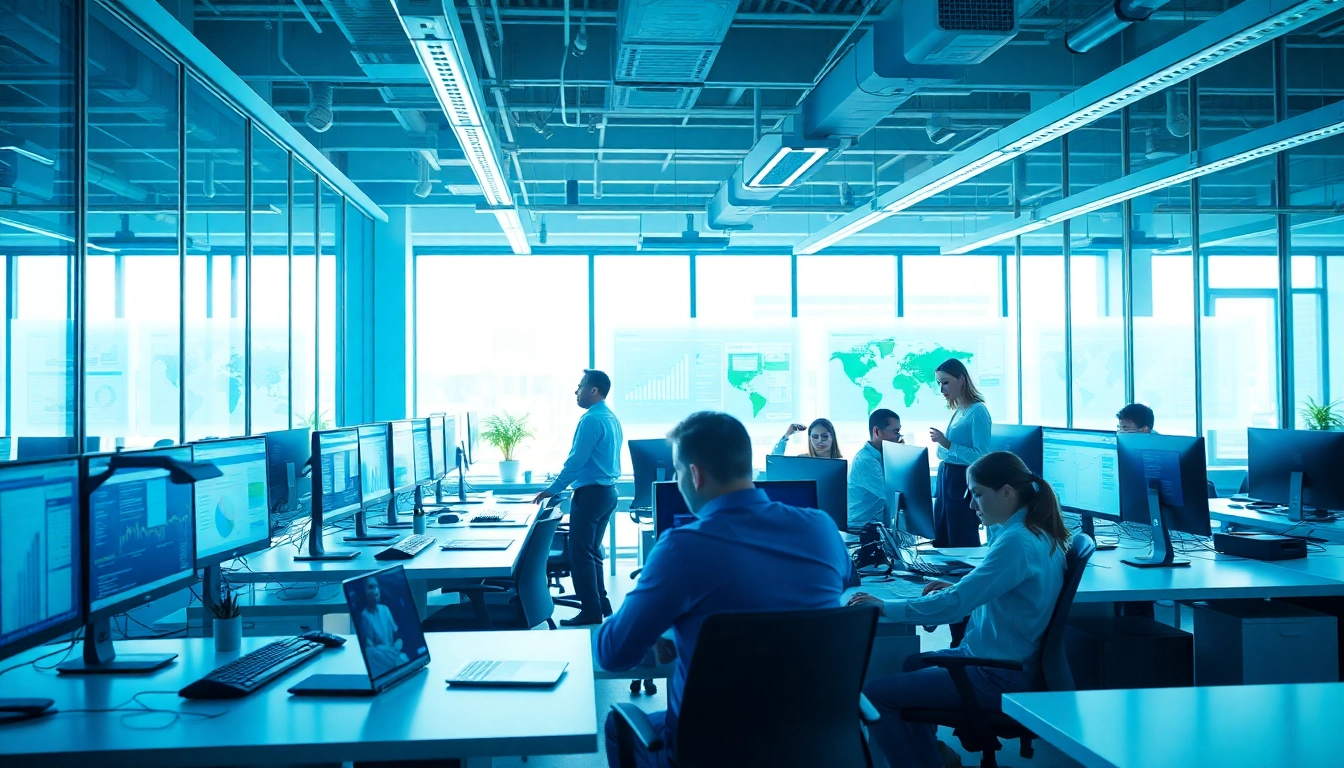 Improve your tech efficiency with expert services from https://dmeomaha.com in a vibrant office setting.